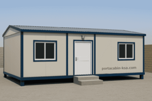 Image of Portable Site Office Cabin contain of 2 rooms attached washroom and pantry Size: 12x3.75 meter