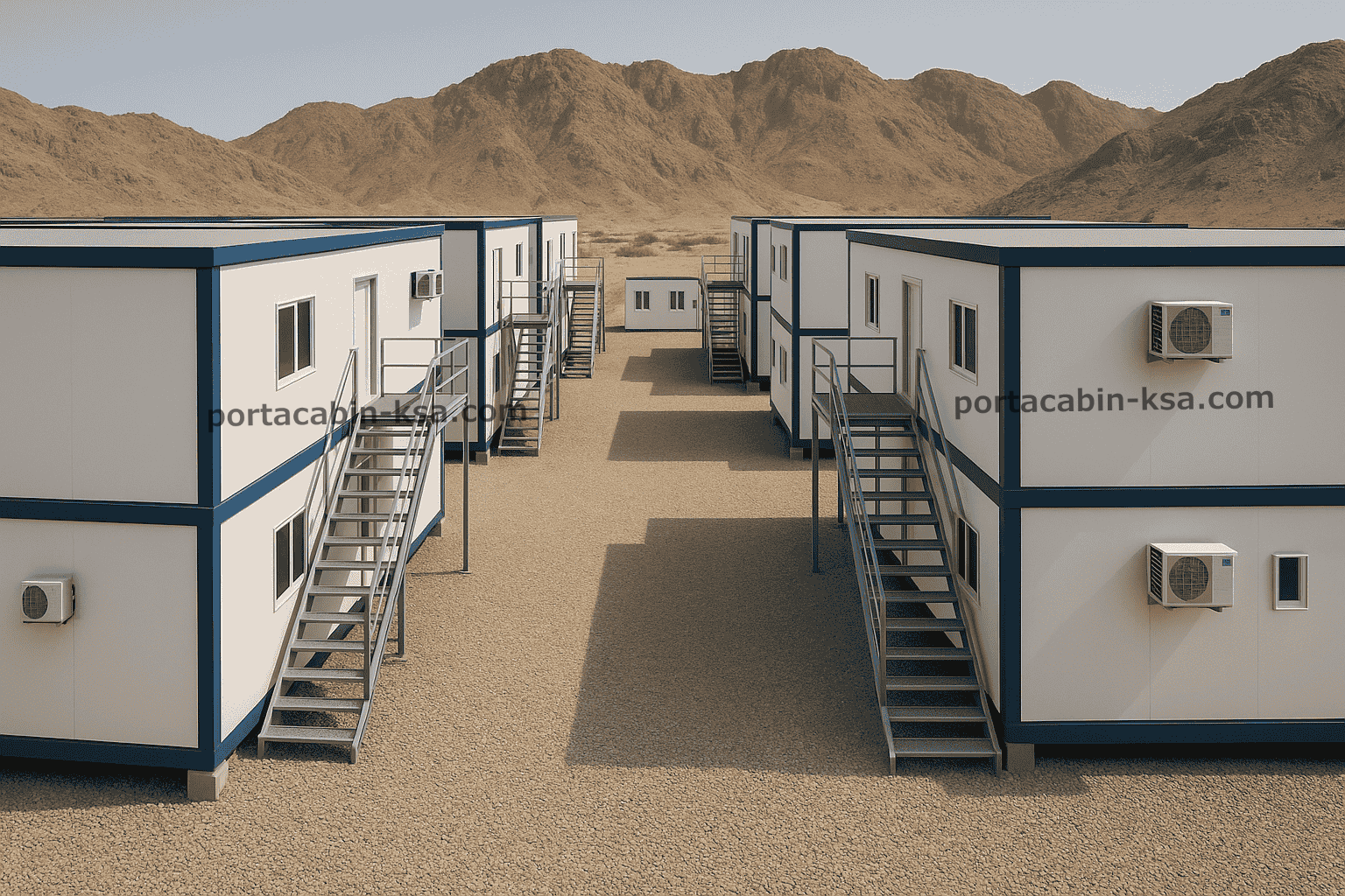 Porta cabins construction site offices double decker